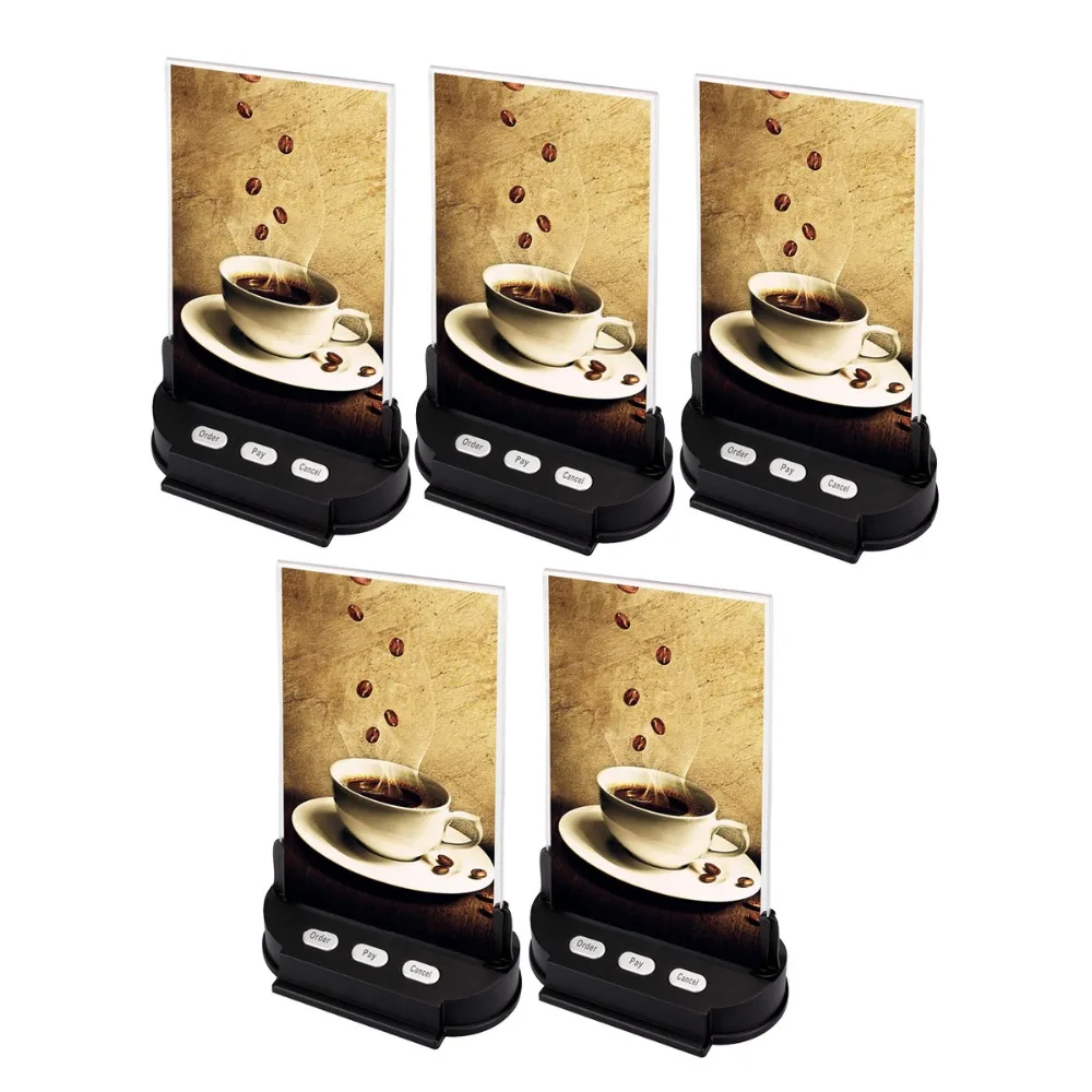 

5pcs 433MHz Desk Card Pager Transmitter Button for Wireless Calling System Restaurant Cafe Restaurant Club F3365