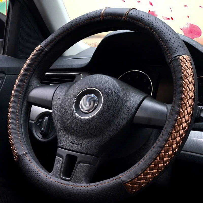 Car Steering wheel cover universal Braid cover on steering wheel diameter 37/38cm For bmw e46 e90 g30 lancer x rav4 Ford mazda 3 Car Steering wheel cover universal Braid cover on steering wheel diameter 37/38cm For bmw e46 e90 g30 lancer x rav4 Ford mazda 3