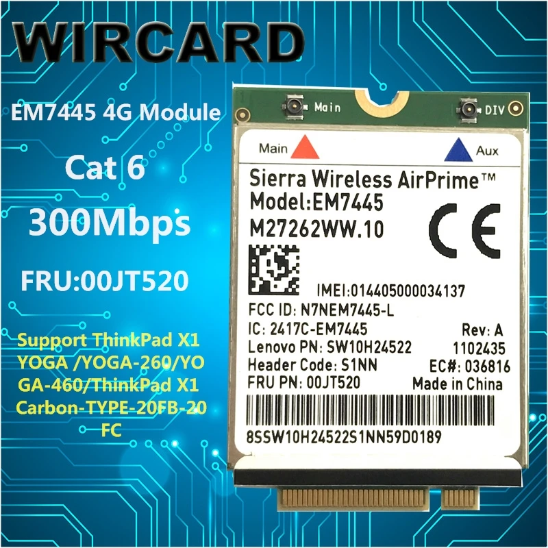 Achat Sierra Wireless AirPrime EM7445 LTE FDD HSPA + 3g 4g WWAN Réseau 4g Module Pour Ordinateur Portable Lenovo