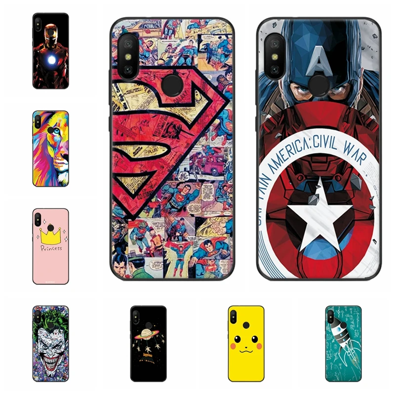 

Captain America Phone Case For Xiaomi A2 Lite Case Ample Cute Doughnut Flowers TPU Soft Silicone Cover For Xiaomi Mi A2 Lite