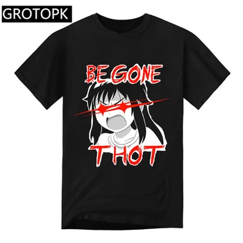 

2019 Begone Thot T Shirt Summer Men Black TShirt Harajuku Streetwear Mens Clothes Anime Short Sleeve Cotton Shirt