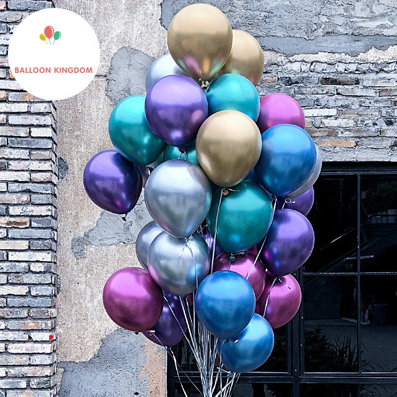 

10pcs Glossy Pearl Latex Balloons 12inch chrome gold Metallic Inflatable Air Balls Globos Mermaid Birthday Wedding Party Decor