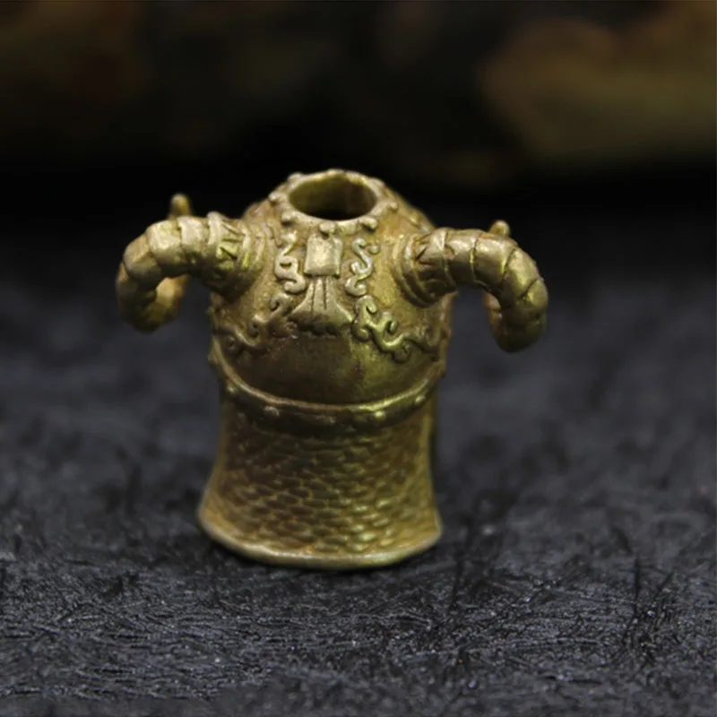 EDC Чистая медь Orc Berserker Череп Кулон латунный Череп шлем DIY веревка капля подвесной фонарик бусы на веревочке инструмент Аксессуары