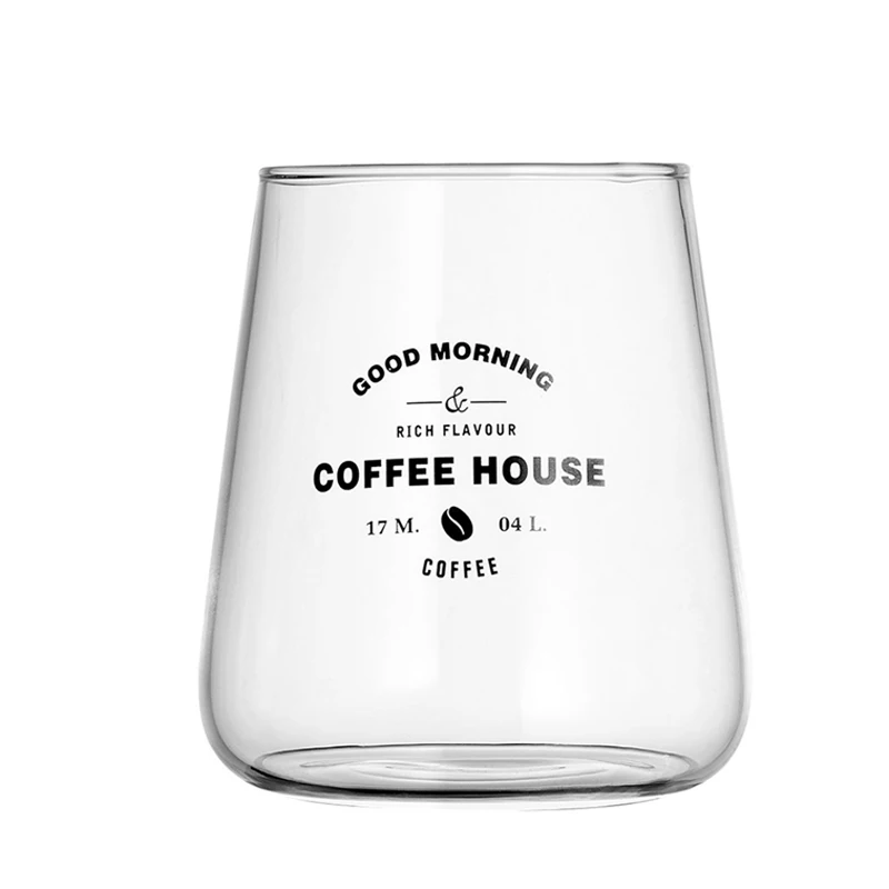 1Pc Glass Cup Large Beer Coffee Cup Transparent Glass Beer Coffee Mugs Breakfast Juice Milk Cup Glass Home Office Mug Drinkware (6-1)