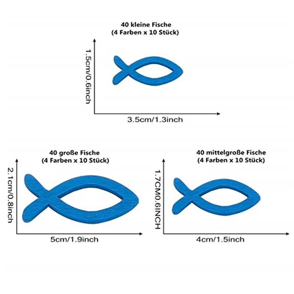120 шт деревянные украшения для крещения рыбы украшение стола крестильное Украшение Декор подарочный набор рыбы#4M16