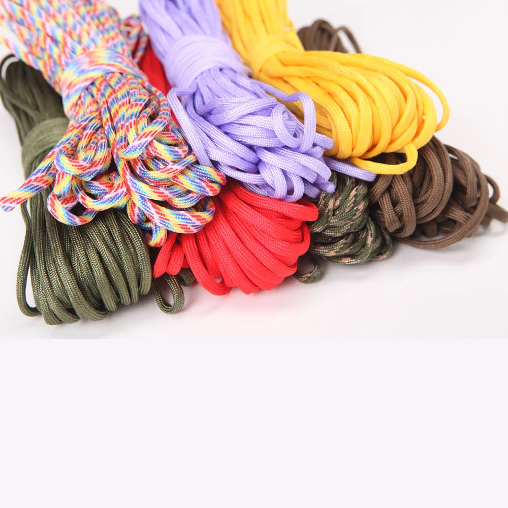 50 متر 4 مللي متر Paracord 550 التخييم المظلة الحبل الحبل حبل مل المواصفات النوع الثالث 7 ستراند تسلق التخييم بقاء المعدات