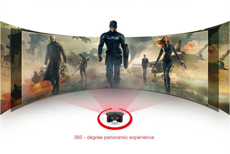 Real 3D Glasses Cardboard!Adjustsble 3D VR Box Virtual Reality Movie Game Glasses For 4.0-6.0 inch Phone + Bluetooth Remote Control (3)