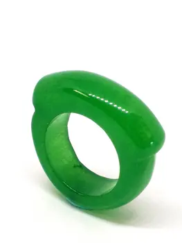 

Men's Saddle Emerald Green Jadeite Jade Wedding Stone Thumb Ring Genuine Solid Men Archery Natural Gemstone Jewelry 20mm