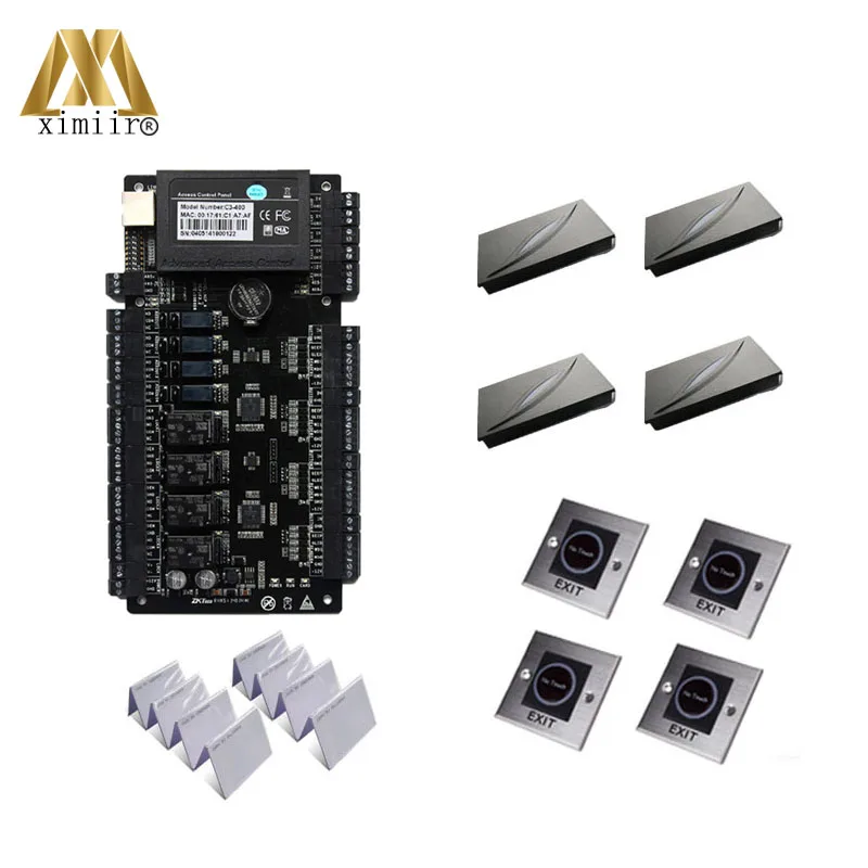

Biometric C3-400 access control board 4 doors controller with free software and SDK with card reader infrared switch RFID card