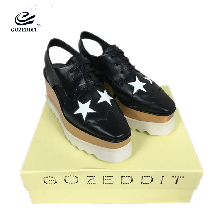 GOZEDDIT/женские модные босоножки на платформе Туфли оксфорды толстой подошве