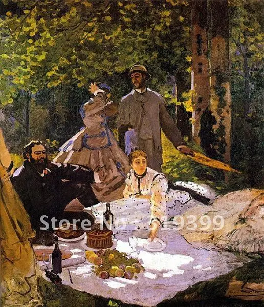 Размножение масляной живописи на льняном холсте Le dejeuner surl 'herbe с Gustave Courbet 100%