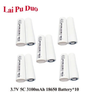 

18650 Battery 3.7V 3100mAh Rechargeable Li-Ion Battery 5C discharge Batteria for Dive Light Flashlight Toys 10 piece included