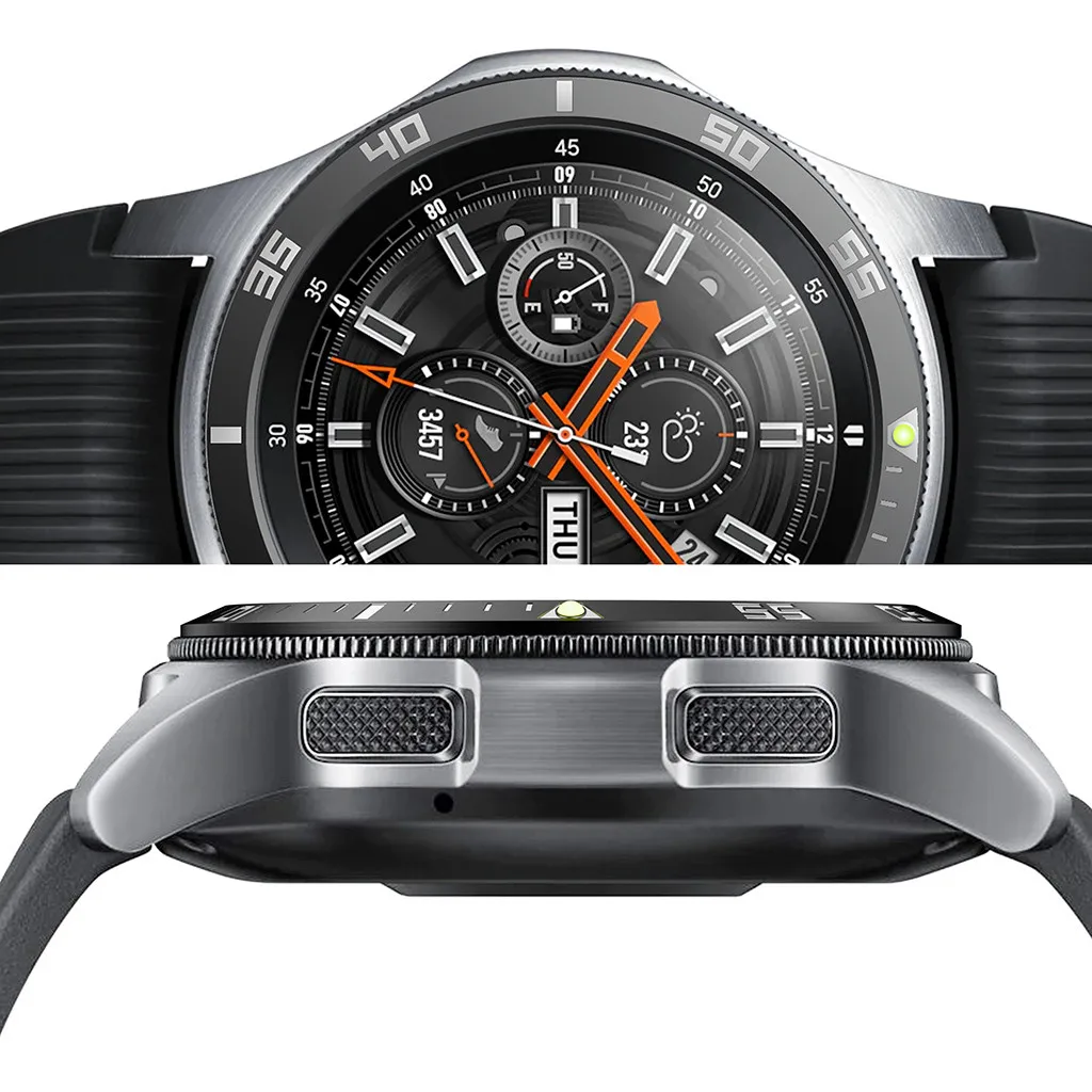Смарт часы для samsung Galaxy watch 46 мм ободок кольцо клейкая крышка против царапин светящаяся крышка из нержавеющей стали#20