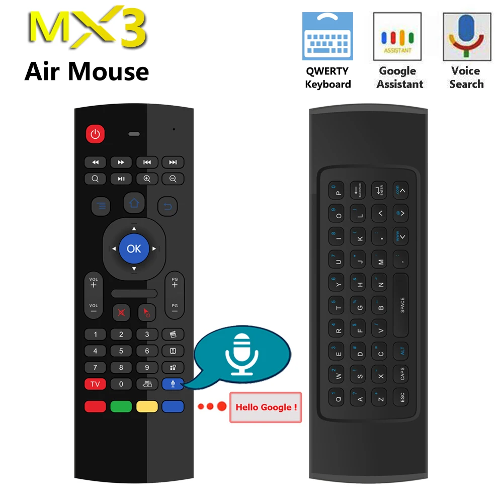 MX3 Voice Control Wireless Air Mouse Keyboard 2.4G RF Gyro