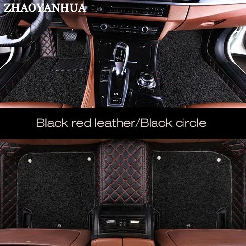 Автомобильный коврик для автомобиля Mercedes Benz W110 W114 W115 W123 W124 W210 W211 W212 AMG E43 E53 E63 200 260 стайлинга автомобилей коврики Ковры - Название цвета: Luxury Black red 1