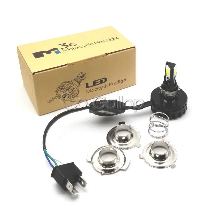 

H4 Black COB LED Bulb Headlight For Harley Dyna Softail Sportster XL 1200 883/Yamaha V-Star XVS 650 1100 Custom Silverado