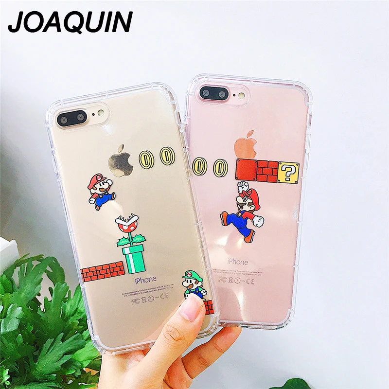 

2019 NEW funny Super Marios case for iphone 6 6s 7 8 X XR XS MAX 6plus soft tpu Transparent clear protective Back Cover coque