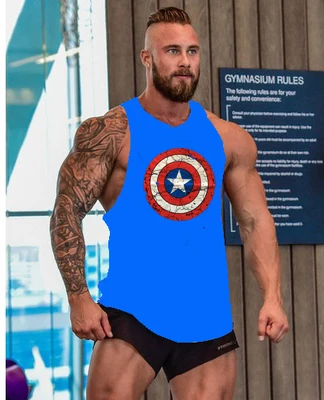 Тренажерный зал deltoid брендовая одежда супергерой Капитан Америка майка для бодибилдинга фитнеса Runn