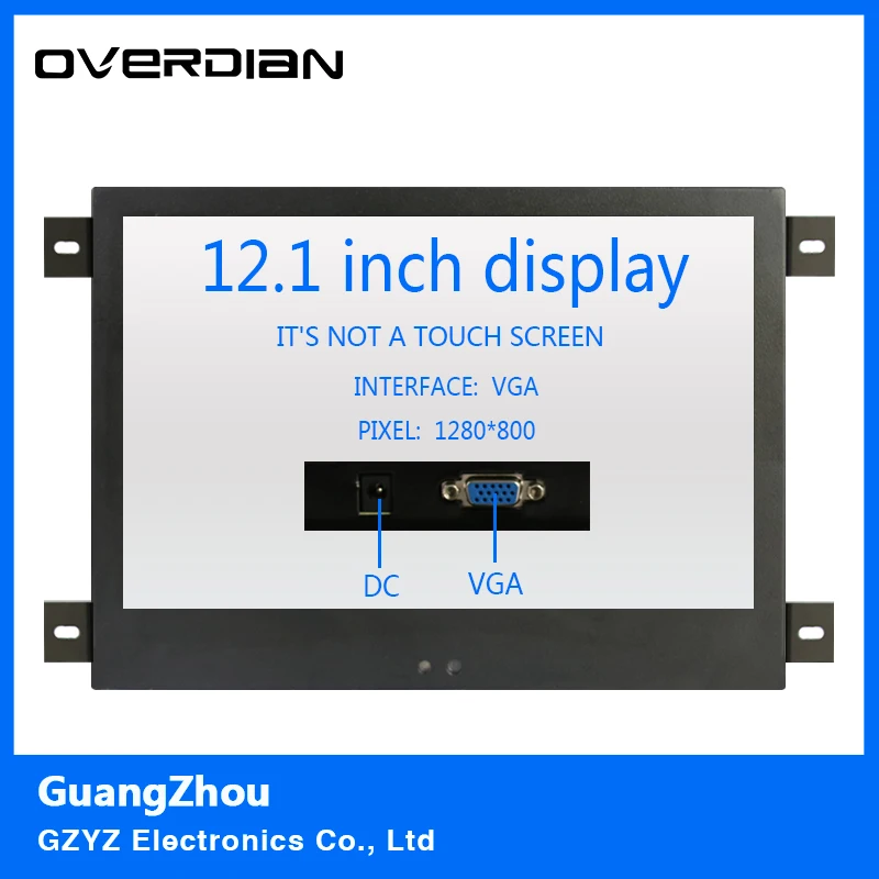 12.1/12 "Дисплей/Мониторы VGA Интерфейс металла В виде ракушки фиксированной ухо Установка 16:10 non-touch Экран промышленные управление ЖК Мониторы
