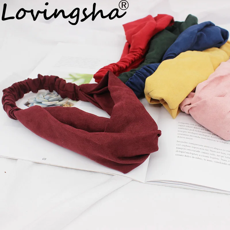 

LOVINGSHA Girl Hair Tie Cross Design Lady Elegant Headband For Women Hair Holder Rope Female Hair Accessories Bandanas FD124
