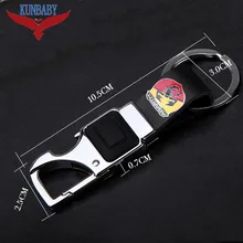 KUNBABY Новое поступление металлическая кожа автомобильный брелок кольцо держатель с светодиодный открывалка для бутылок многофункциональный инструмент для ABARTH стайлинга автомобилей