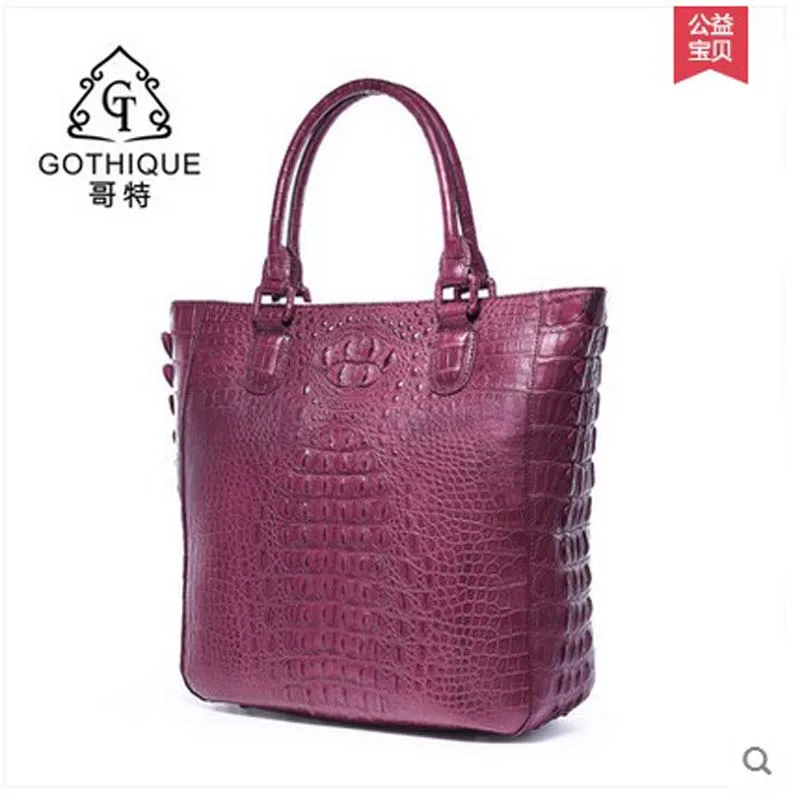 

2019 gete new style luxury alligator women handbag European real crocodile leather simple crocodile women bag lady bag