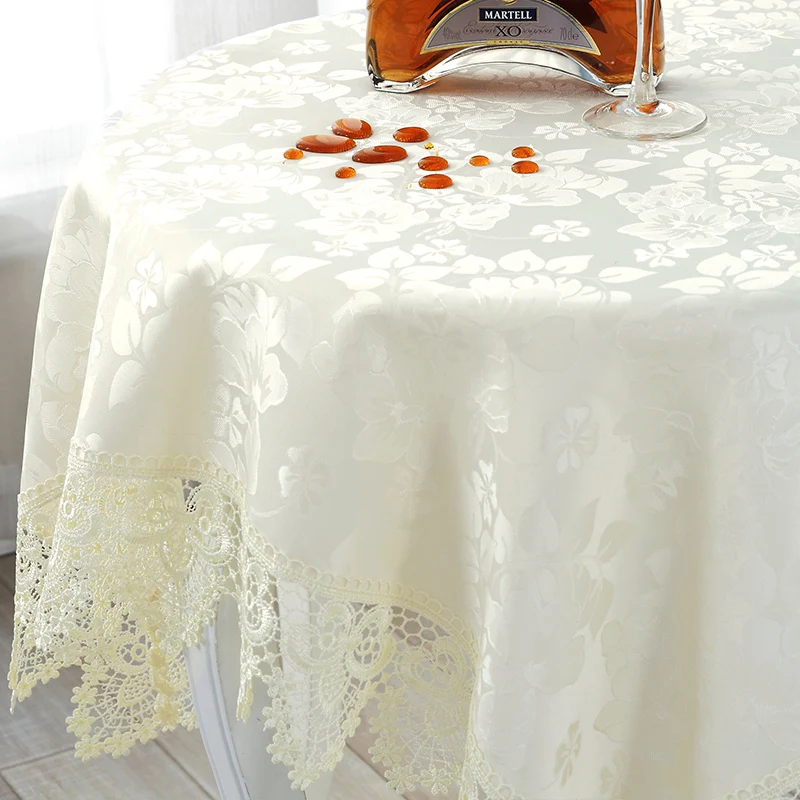 Embroidered Waterproof Oilproof Tablecloth European Lace Coffee Table Cloth Chair Cover Cushion Round Covered Towels | Дом и сад