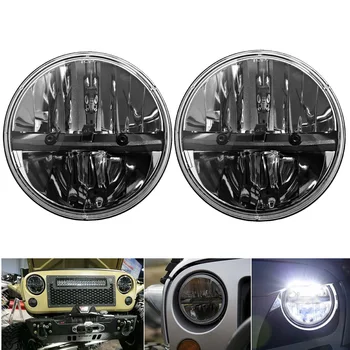

7" Car LED H4 Headlights with H4 to H13 Adapter For Land Rover 7 Inch Hi/lo Beam LED Headlamps For lada niva 4x4