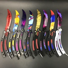 CS GO нож бабочка в нож тренировочный нож Karambit складной нож бабочка из нержавеющей стали+ отвертка новейший дизайн