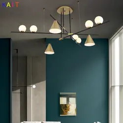 Скандинавское искусство светодиодный Люстра висячий стеклянный шар гостиная спальня минималистичные люстры потолок