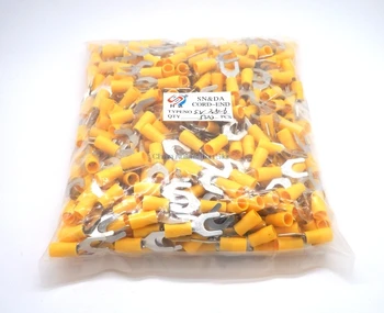 

500 pieces / lot SV3.5-6 Pre Insulated Wiring Terminals PVC Insulating Sleeve Furcate Terminals Cable Lug