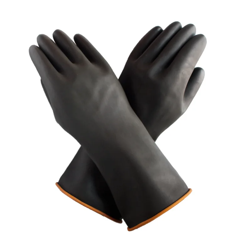 

Black Thick Industrial Anti-Acid Alkali Gloves Waterproof Extended Protection of Labor Insurance Latex Chemical Defense Gloves
