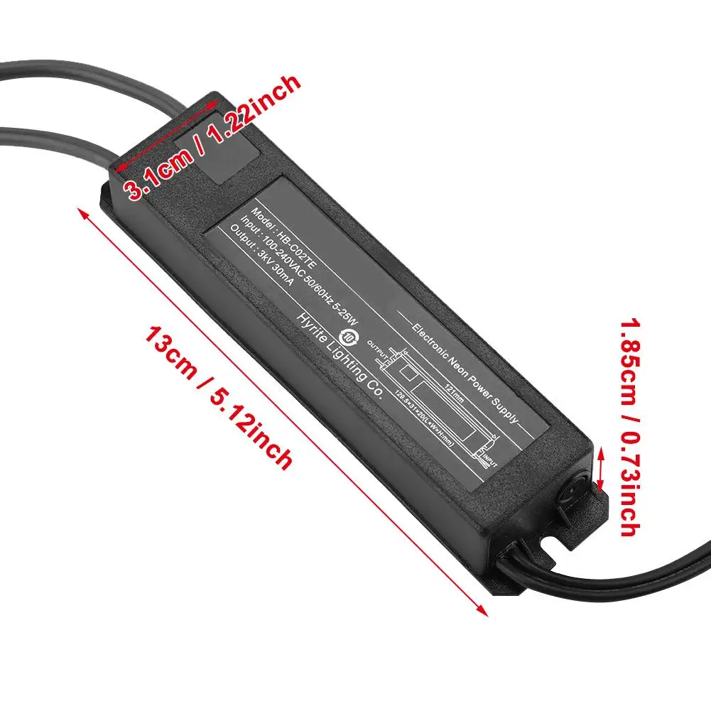 Неоновый светильник, электронный трансформатор, источник питания 3кВ 30мА 5-25 Вт