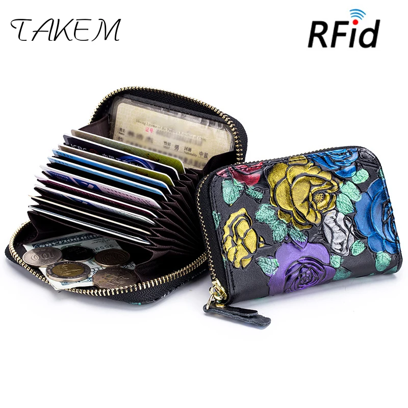 TAKEM 2018 Genuine Leather Man Women Card Holder Business Wallet Bank Credit Card Case ID Holders Female Cardholder Porte Carte TAKEM 2018 Genuine Leather Man Women Card Holder Business Wallet Bank Credit Card Case ID Holders Female Cardholder Porte Carte