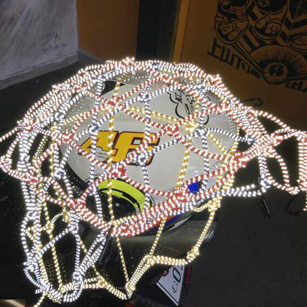 40x40cm Elasticated Bungee Cargo Luggage Package Net with 6 Hooks for Rear Motorcycle Bicycle Bag Basket Motorbike Accessory 
