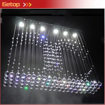

Best Price New Restaurant Hanging Wire Crystal Lamp LED Curtain Partition Crystal Chandeliers Bedroom Living room Crystal Lights