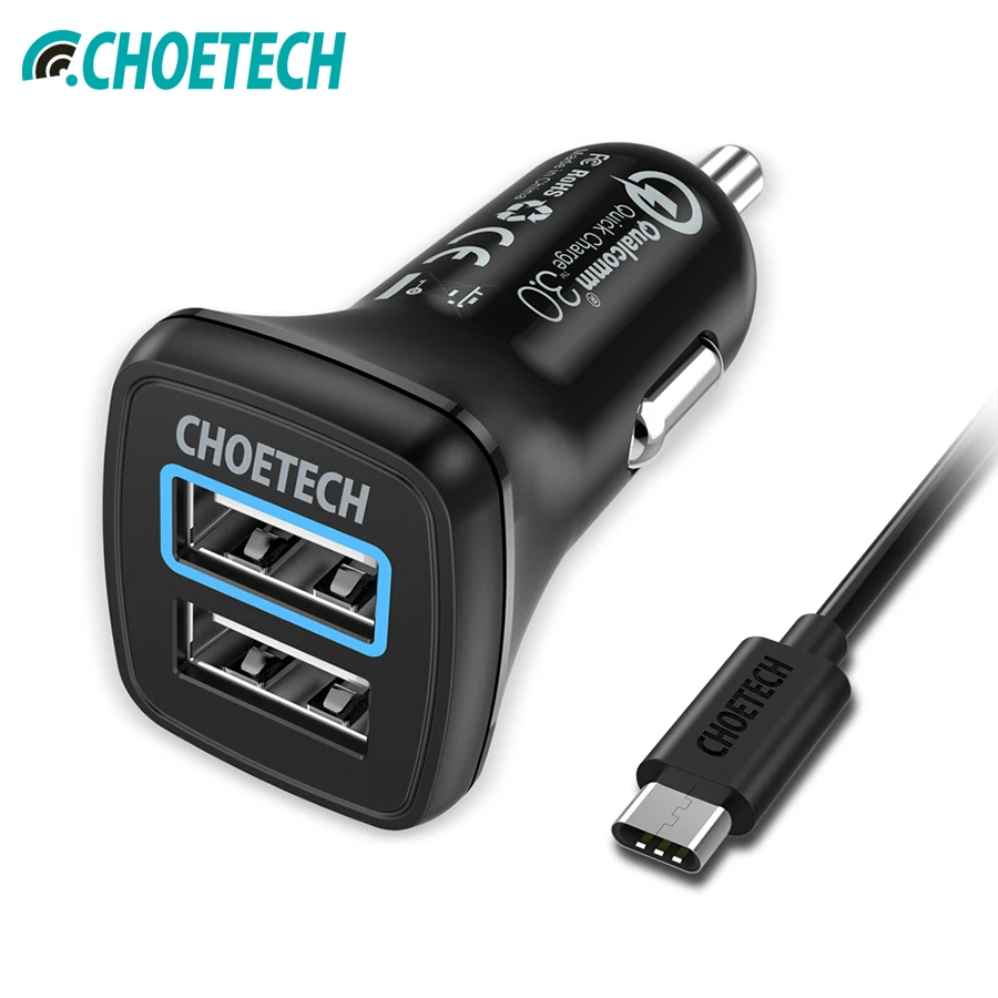 CHOETECH 30 Вт Двойной Зарядное устройство USB для iPhone X Quick Charge 3 0 телефон с