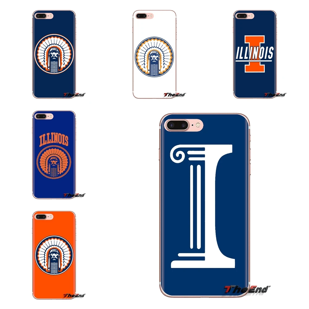 For Huawei G7 G8 P7 P8 P9 P10 P20 P30 Lite Mini Pro P Smart Plus 2017 2018 2019 Soft Cover Bag Illinois Fighting Illini logo Art |