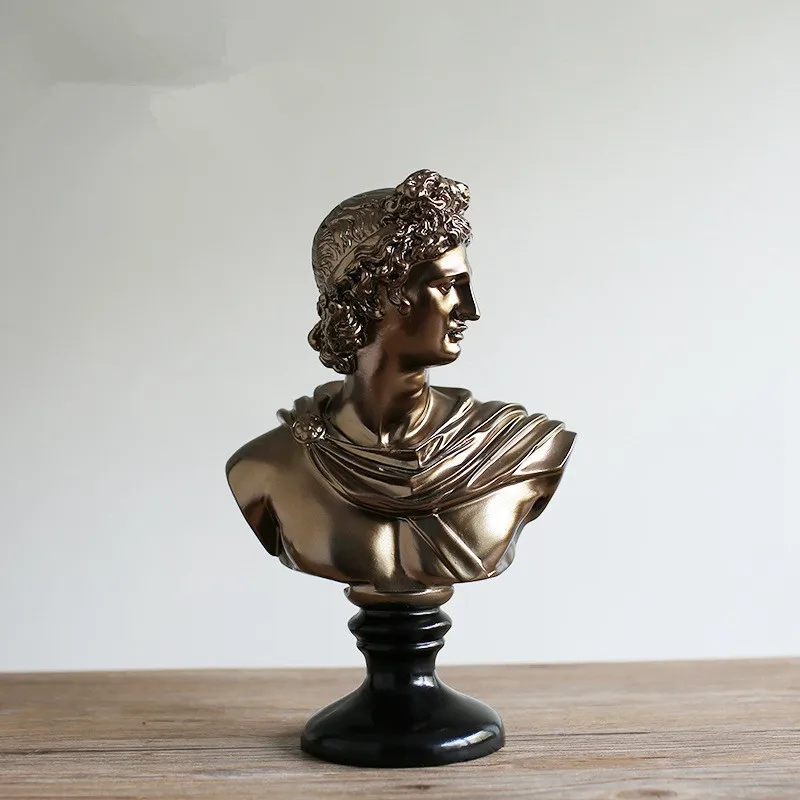 

Retro David Bust Figure Michelangelo Buonarroti Statue Gypsum Resin Craftwork Desktop Home Decorations Collectible L2175