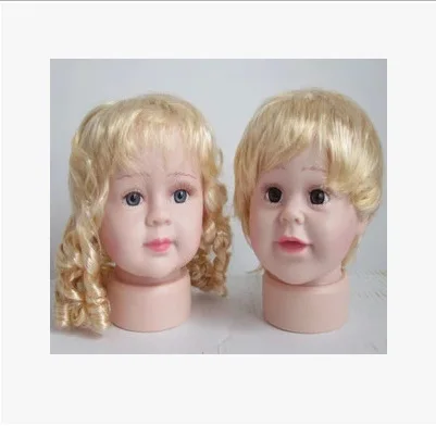 

Free Shipping!!Plastic Kid MannequinHead For Hat Display Baby Girl and Boy Mannequin Head Children Mannequin With Hair