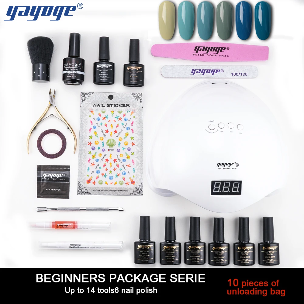 

Yayoge Gel Nail Polish 108 Colors 20in1 Nail UV Gel Varnish Set Lamp Tools No irritating smell Darker color saturation 16series