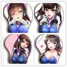 Anime Soft Hip Sexy Chest 3D Silicon Mouse Pad Mat Computer Desk Gaming Mouse Pad OW-DVA Mouse Pad