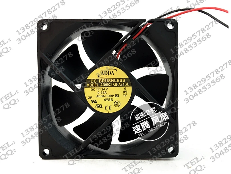 

AD0924XB-A71GL 24V 0.25A 9025 9CM92 * 92 * 25 dual ball bearing axial fan