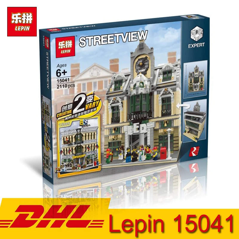 

New Style LEPIN 15041 City Street View Build Two Modes Church Department Store Building Blocks 2110 PCS Brick Assembled Toy