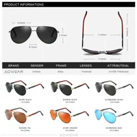 AOWEAR Aviation lunettes de soleil polarisées hommes en aluminium conduite miroir lunettes de soleil mâle marque concepteur rétro lunettes accessoires gafas 5
