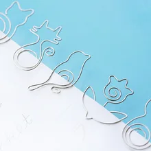 50 шт./партия, мультяшная металлическая Закладка, милая птица и бумага для кошки, зажим, вкладка для книг, аксессуары для офиса, школьные принадлежности