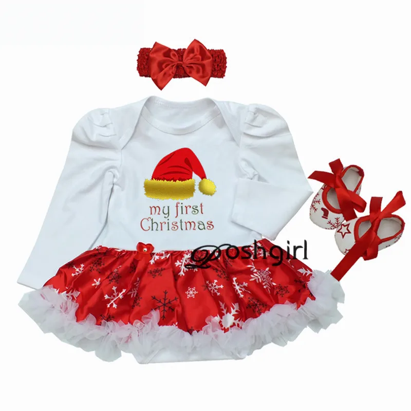 

Christmas Baby Boys Girls Romper Jumpsuit + Shoes Clothes Outfits 3pcs Sets Xmas baby rompers set newborn baby clothes 2018 New
