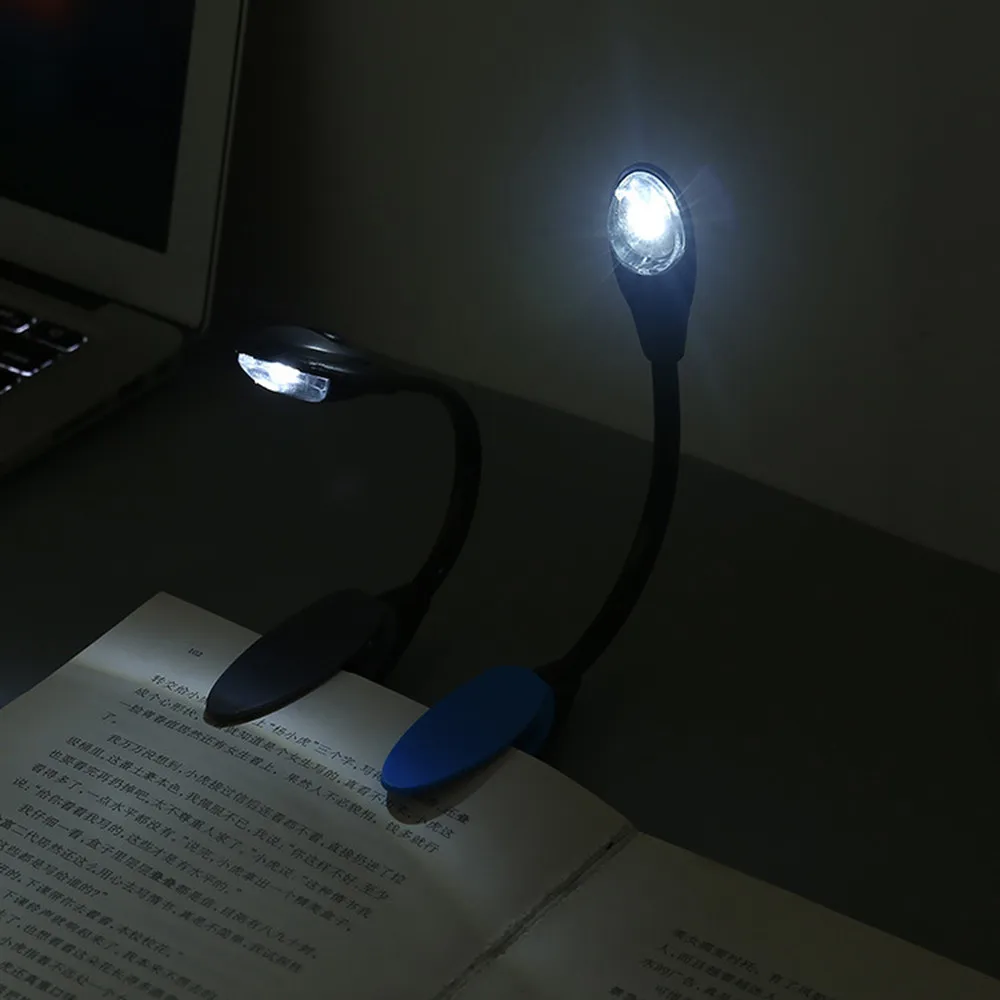Светодиодный светильник с зажимом для книг, Мини Гибкий яркий светодиодный светильник с зажимом, лампа для чтения книг для путешествий, спальни, чтения книг