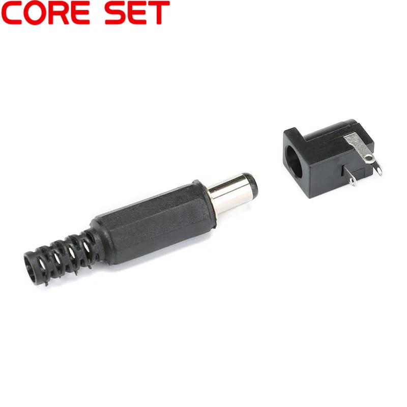 10pcs 5.5X2.1mm DC Power Plug Male / Female Jack Plugs Socket Kit DIY