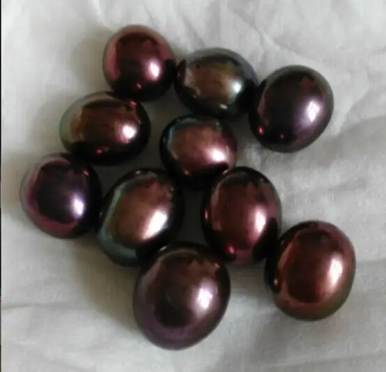 

wholelsale 10 pieces tahitian black red loose pearl half dilled